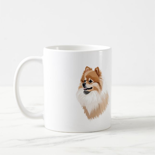 Taza perro pomerania kaffemugg (Vänster)