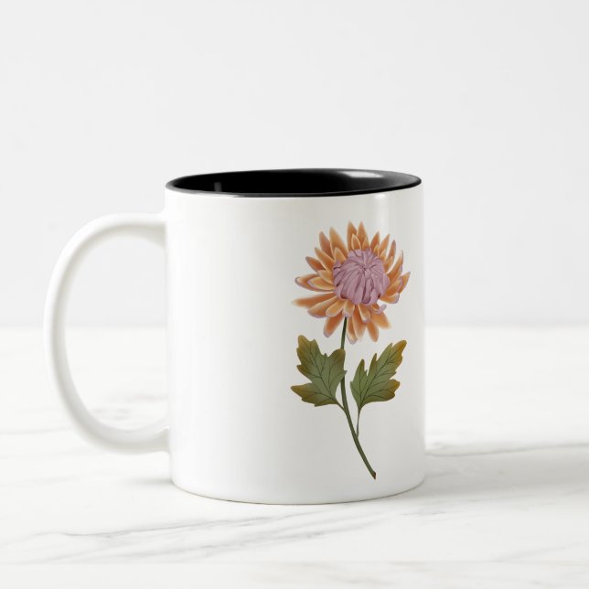 Taza personalizada con bonita flor romantica Två-Tonad mugg (Vänster)
