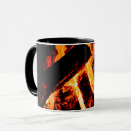 Taza personalizada con fotografía fuego chimenea mugg