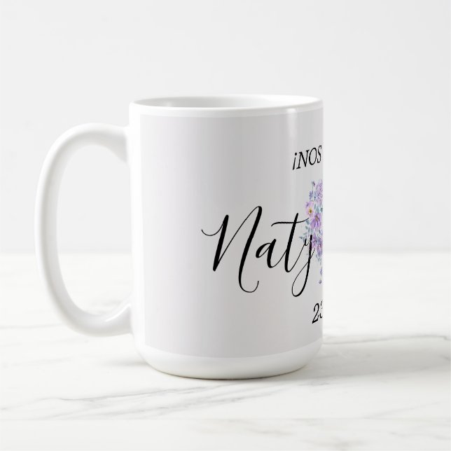 Taza Personalizada de Boda en Tonos Lilas Kaffemugg (Vänster)