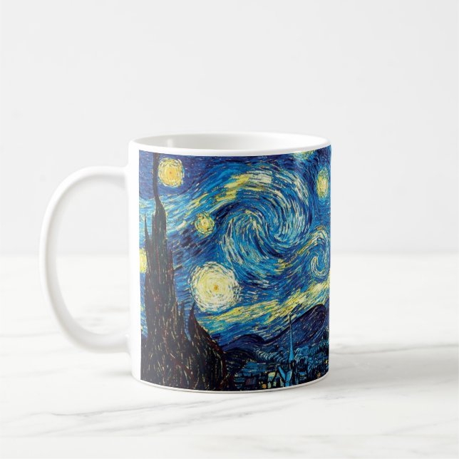 Taza personalizada “La noche estrellada” Kaffemugg (Vänster)