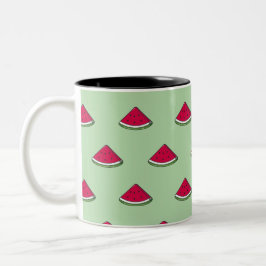 Taza rebana de sandia kawaii Två-Tonad mugg