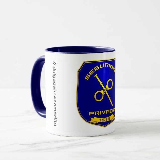Taza Seguridad Privada España Placa Azul Mugg (Framsida vänster)