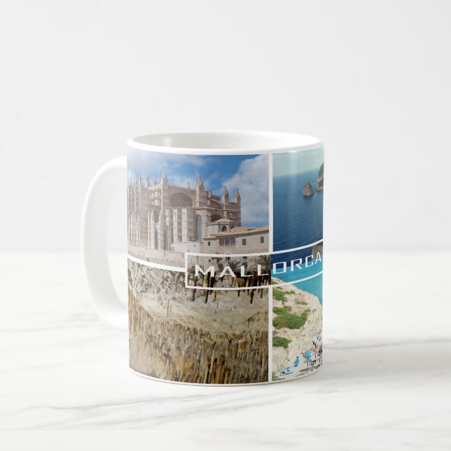 taza varias fotos de la isla de Mallorca Kaffemugg (Framsida vänster)