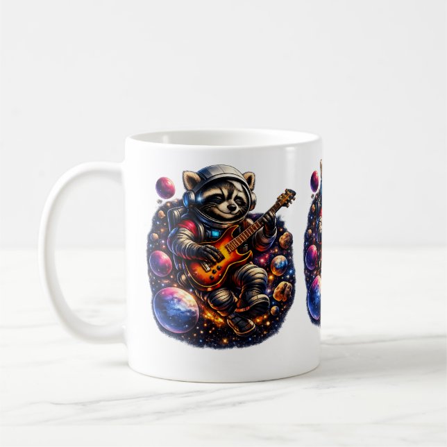 TazaMapache astronauta rockero – Música entre plan Kaffemugg (Vänster)