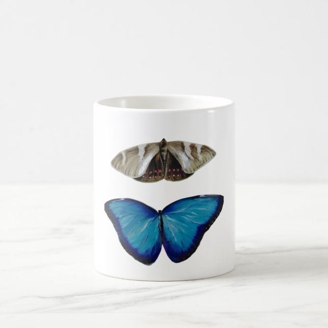 Tazas de dos Mariposas Hermosas Kaffemugg (Center)