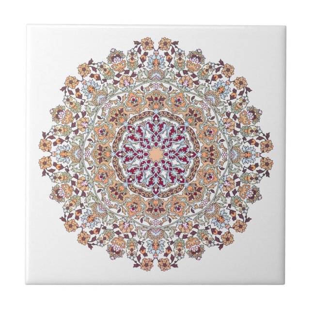 Tazhib decorado del arte persa, mandala persa kakelplatta (Framsidan)