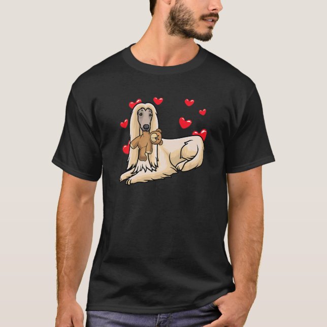 Tazi Hund Afghan Hound with Mjukisdjur T Shirt (Framsida)