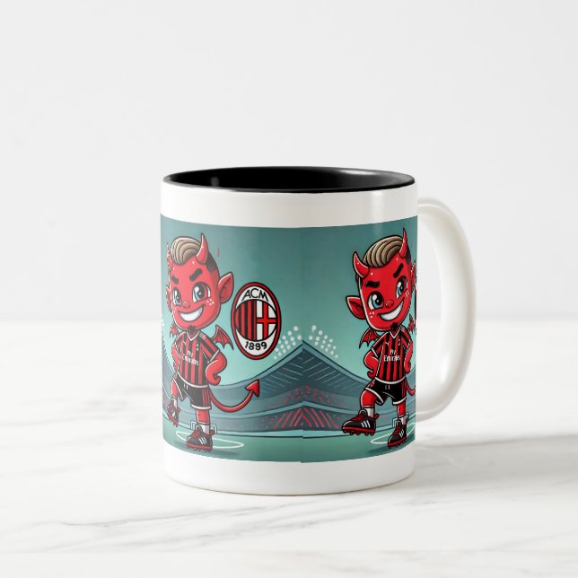 Tazza Milan calcio Två-Tonad Mugg (Framsida höger)