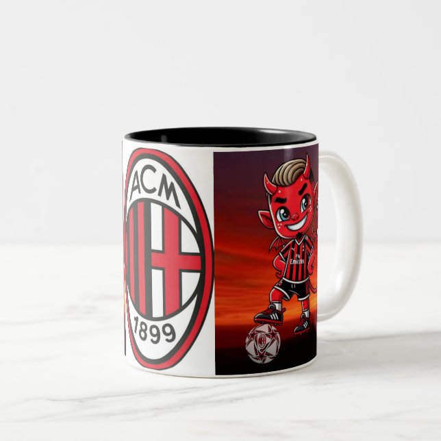 Tazza Milan calcio Två-Tonad Mugg (Framsida höger)