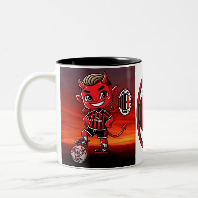 Tazza Milan fotboll  Två-Tonad Mugg (Vänster)