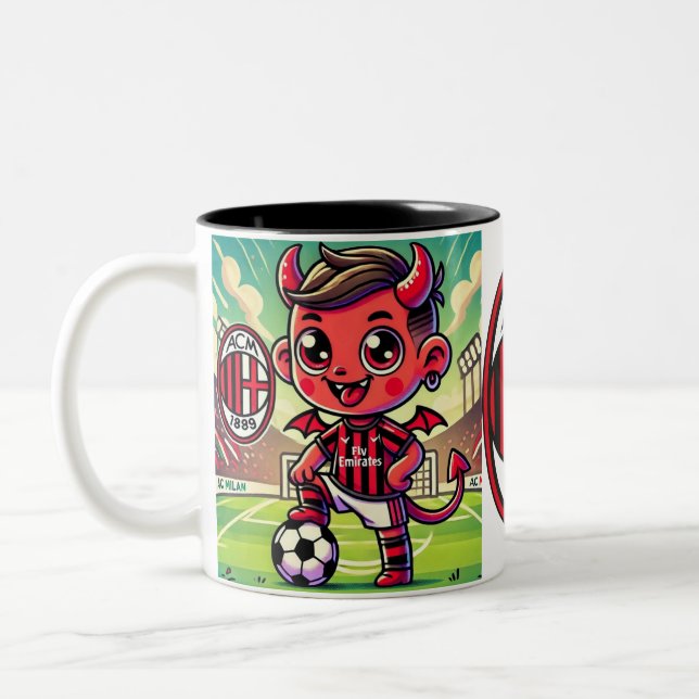 Tazza Milan fotboll  Två-Tonad Mugg (Vänster)