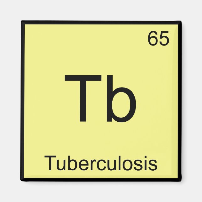 Tb - TBC Funny Chemistry Inslag Symbol T Magnet (Framsidan)