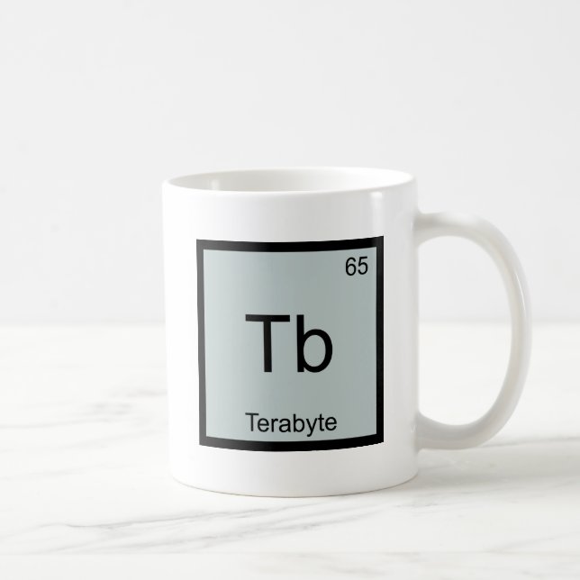 Tb - Terabyte Rolig Kemiskt Element Symbol T-shirt Kaffemugg (Höger)