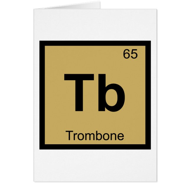 Tb - Trombonmusik Kemins periodiska system Hälsningskort (Framsidan)