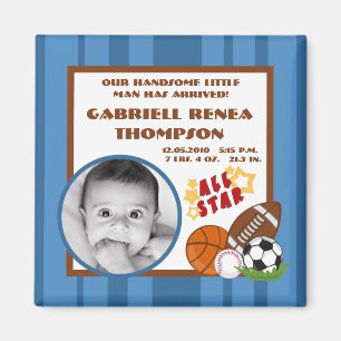 {TBA} 2"x2" All Star Blue Announcement Magnet