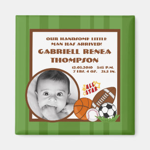 {TBA} 2"x2" All Star Grönt Announement Magnet