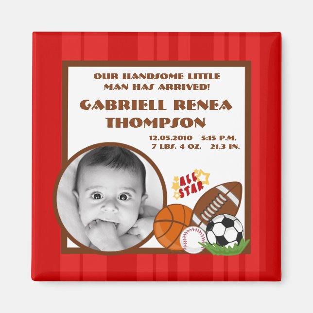 {TBA} 2"x2" All Star Red Announcement Magnet (Framsidan)