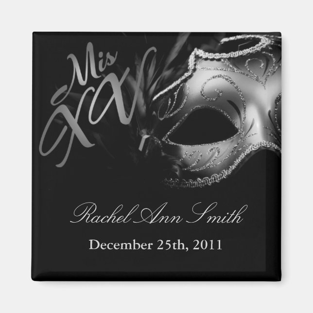 {TBA} 2"x2" Mis XV Silver-favoritmagnet Magnet (Framsidan)