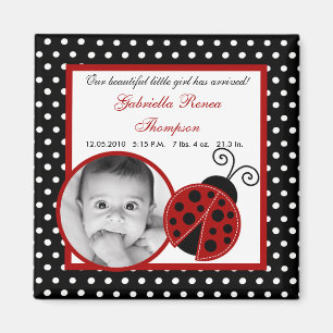 {TBA} 2"x2" Red Ladybug-meddelande Magnet