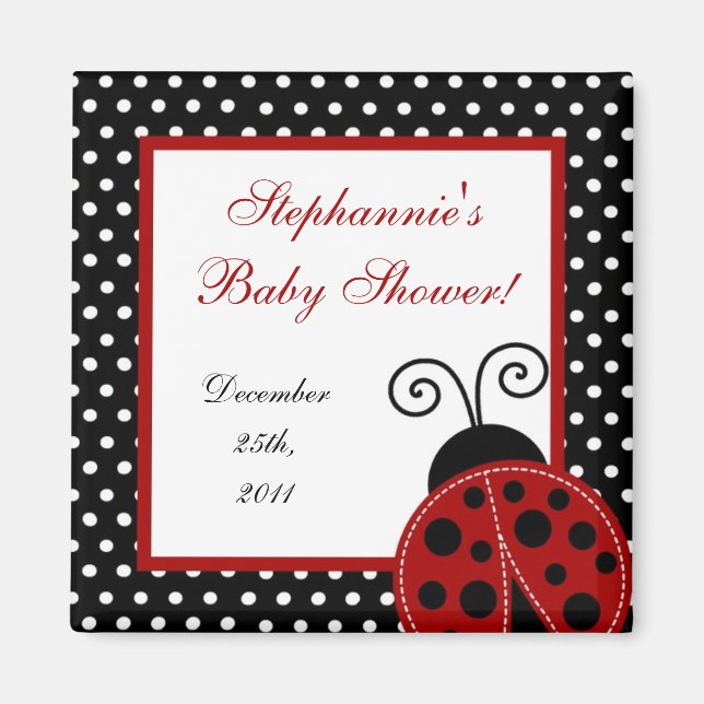 {TBA} 2"x2" Red Ladybug Party-favoritmagnet Magnet (Framsidan)