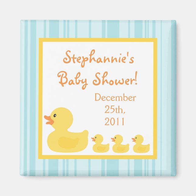 {TBA} 2"x2" Rubber Ducky Bubble Party-favoritmagne Magnet (Framsidan)