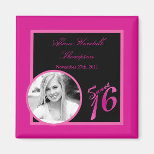 {TBA} 2"x2" Sweet 16 Shock rosa annons Magnet