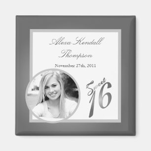 {TBA} 2"x2" Sweet 16 Silver annons Magnet