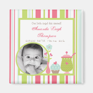 {TBA} 2"x2" Tea Party Rosa Announcement Magnet
