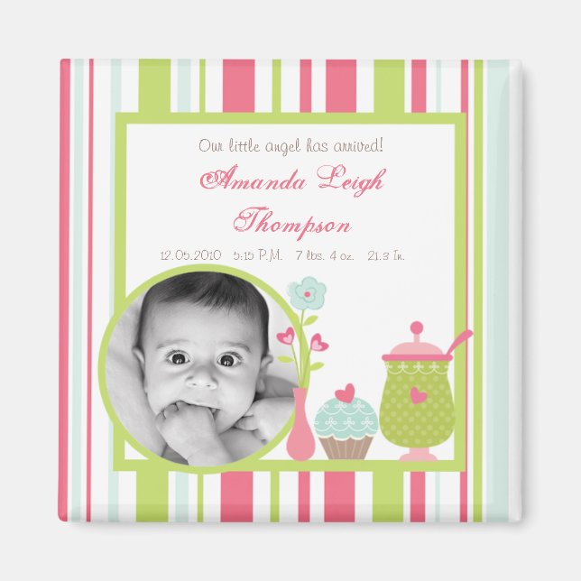 {TBA} 2"x2" Tea Party Rosa Announcement Magnet (Framsidan)