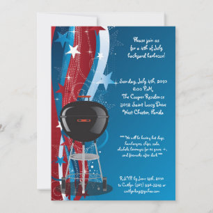 {TBA} 5x7 Fjärde juli barbecue-inbjudan Inbjudningar