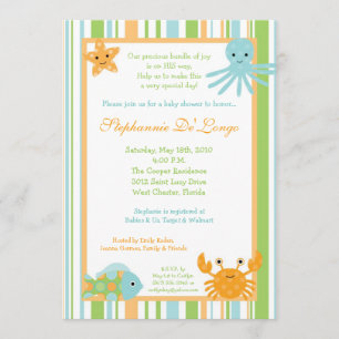 {TBA} 5x7 Ocean Sea Life Baby Shower-inbjudan Inbjudningar