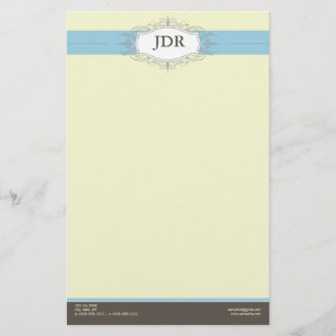 {TBA} Chic Deco Baby blue Customized Stationery Brevpapper