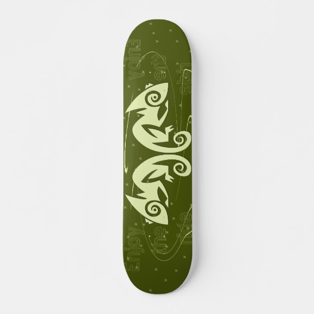 {TBA} Den dubbla ödlan tycker om rittskateboarden Skateboard Bräda 19,5 Cm (Framsida)