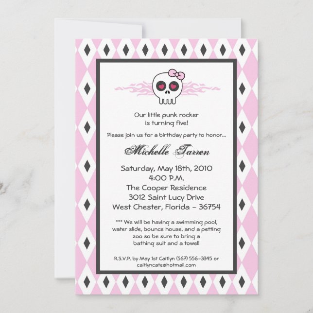 {TBA} den Punk skallefödelsedagsfest inbjudan för (Framsida)