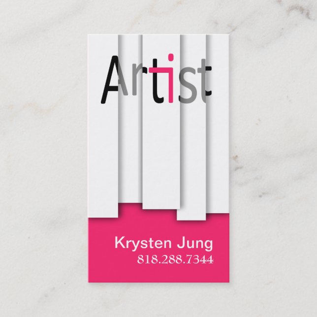 :: TBA:: Djärv grafisk konstnär - vacklade paneler Visitkort (Framsida)