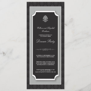 {TBA} Elegant damastast middagpartyinbjudan Inbjudningar