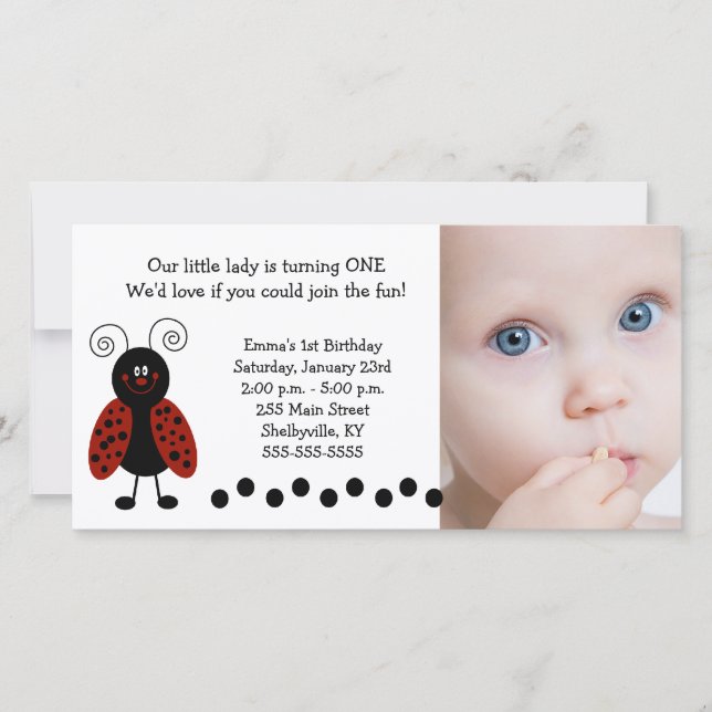 {TBA} Little Ladybug Photo Birthday / Birthday (Framsida)