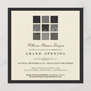 {TBA} Modern Blocks Grand Open Inbjudan (svart)