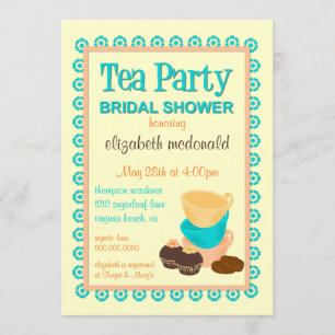 TBA - Möhippa Tea Party-inbjudan Inbjudningar
