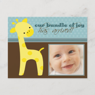 {TBA} Paket med Joy Giraffe Birth-meddelande Meddelande