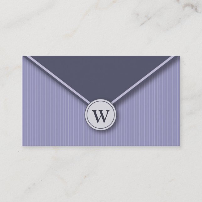{TBA} Periwinkle Monogram Kuvert Visitenkort Visitkort (Framsida)