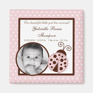 {TBA} Rosa Ladybug Announcement Magnet 2"x2"