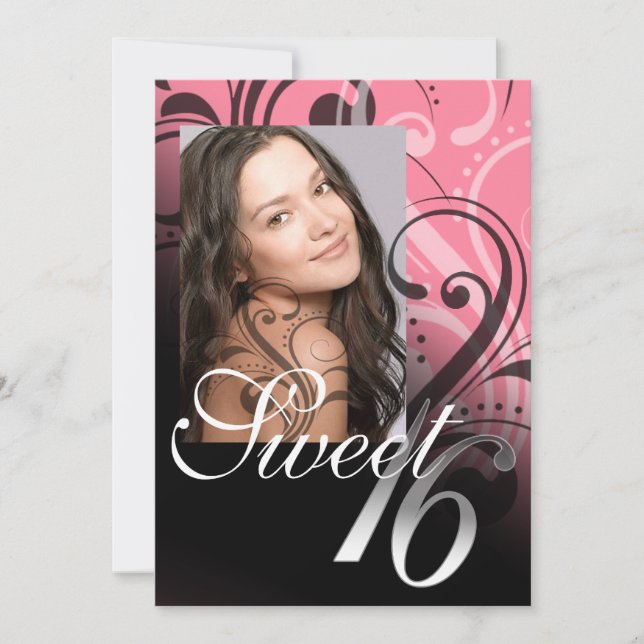 ::TBA: Söta 16-Födelsedagsfesters foto Inbjudningar (Framsida)