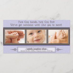 {TBA} Tiny Händer, Tiny Feet Birth Notice Meddelande