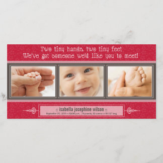 {TBA} Tiny Händer, Tiny Feet Birth Notice Meddelande
