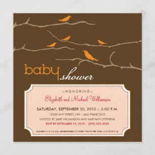 {TBA} Tweet!Tweet! Babyskor, Inbjudan (orange)