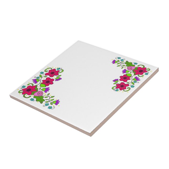 Tba-UTMÄRKELSE - Folk konst för ukrainskt blom- Kakelplatta (Sidan)