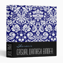 TBA White Damask Anpassningsbar 1-tums Binder