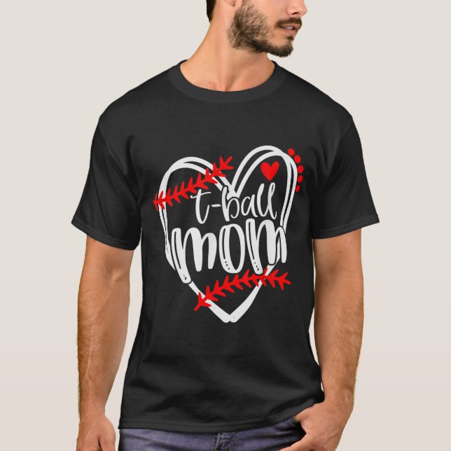 Tball MAMMA T boll Girls T-boll Heart T Shirt (Framsida)
